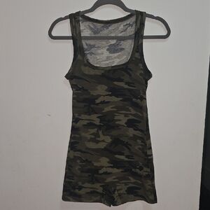 Camo Sleeveless Tank Romper Jumpsuit Size Small